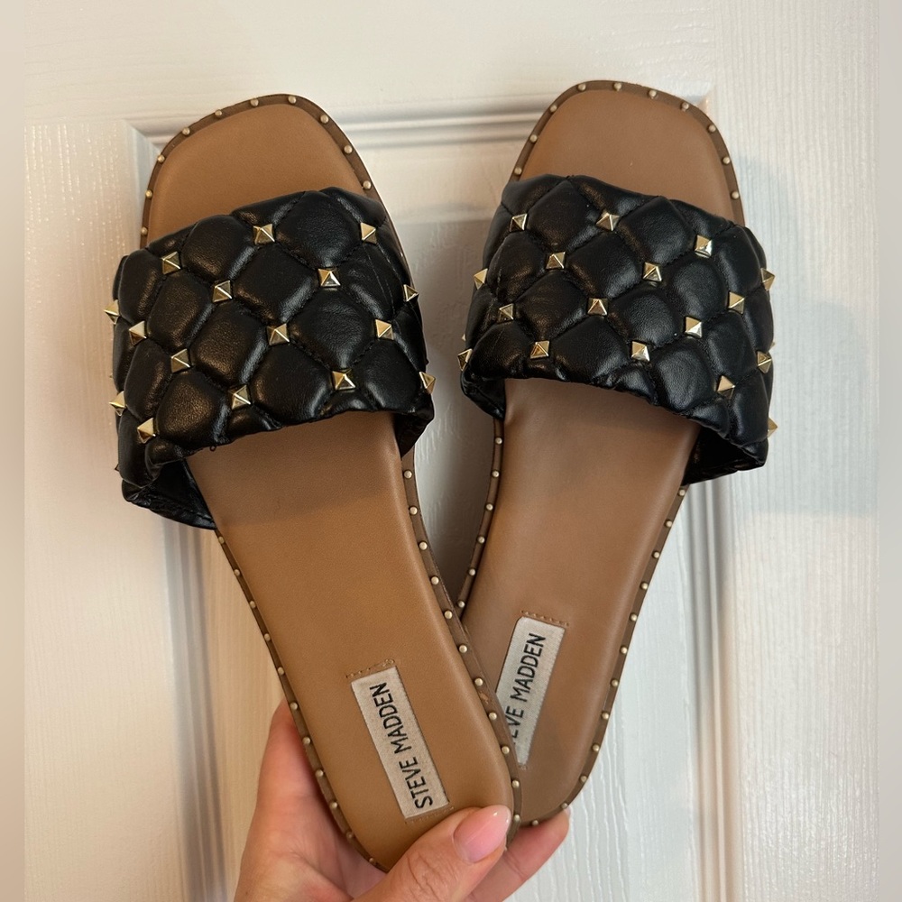 Steve Madden studded slides